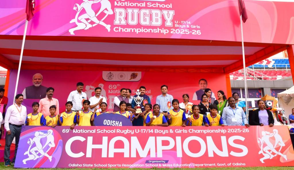 Odisha Emerges Champion in Both Boys’ and Girls’ U-14 Categories at National School Rugby Championship