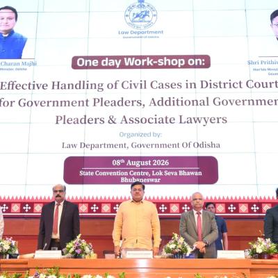 One-Day Workshop on Effective Management of Civil Cases in District Courts, Law Minister Sri Harichandan stresses speedy delivery of justice to the people