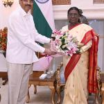 Odisha Governor Dr Hari Babu Kambhampati meets President Droupadi Murmu in New Delhi