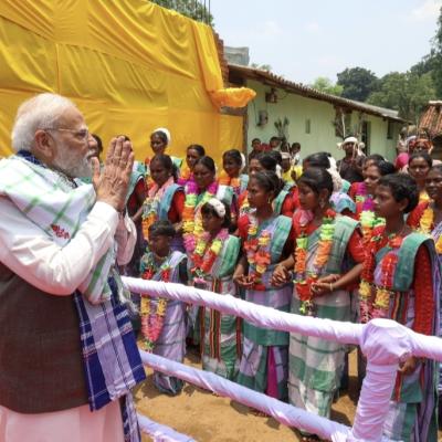 Prime Minister visits Pahadpur village in Odisha with President of India, Smt. Droupadi Murmu on her birthday