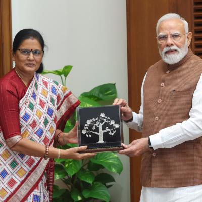Deputy Chief Minister Smt. Pravati Parida Meets Prime Minister Shri Narendra Modi Ahead of 5th SUBHADRA Instalment