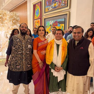 KISS-KIIT founder Achyuta Samanta Attends Ambani Family’s Grand Ganesh Puja in Mumbai