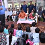 Governor celebrates Vijaya Dashami with children at SOS Village